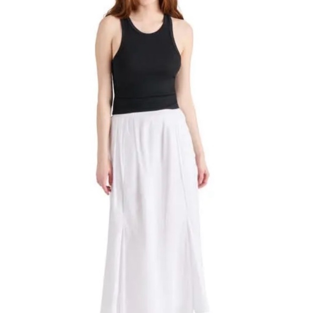 Elegant White Maxi Skirt cotton